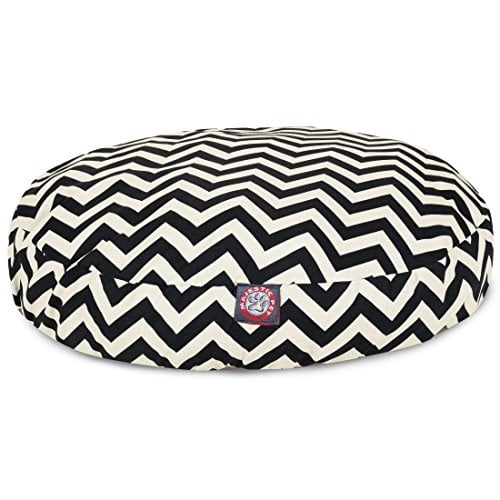 Picture of MajesticPet 788995510260 42 in. Zig Zag Round Pet Bed, Black - Large