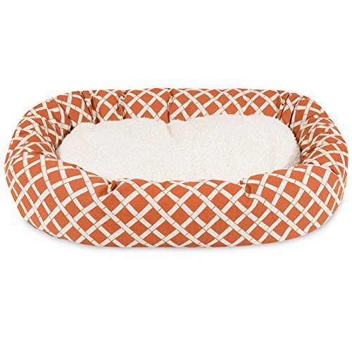 Picture of MajesticPet 788995540014 25 in. Bamboo Sherpa Donut Pet Bed&#44; Burnt Orange
