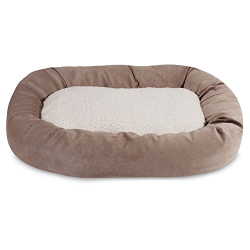 Picture of MajesticPet 788995546573 52 in. Villa Sherpa Donut Pet Bed, Pearl