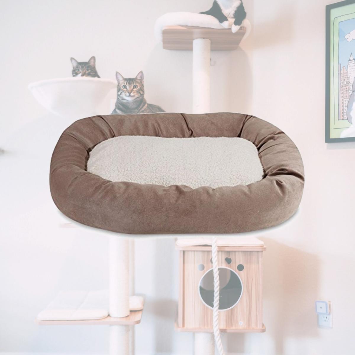 Picture of MajesticPet 788995546573 52 in. Villa Sherpa Donut Pet Bed, Pearl