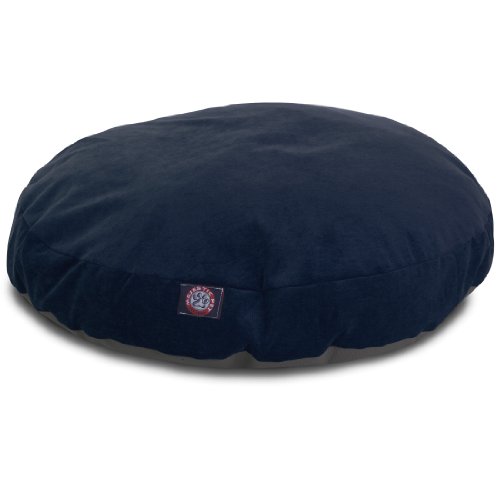 36 in. Villa Round Pet Bed - Navy - Medium