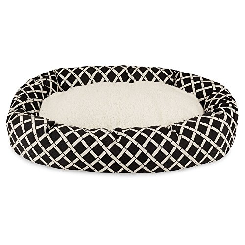 Picture of MajesticPet 788995540021 25 in. Bamboo Sherpa Donut Pet Bed&#44; Black