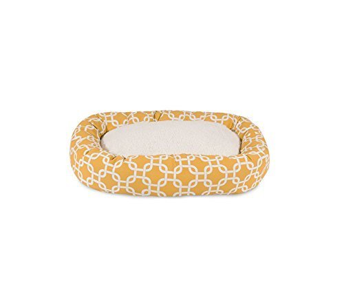 Picture of MajesticPet 788995540298 25 in. Links Sherpa Donut Pet Bed&#44; Yellow