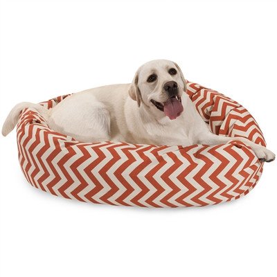 Picture of MajesticPet 788995544234 40 in. Zig Zag Sherpa Donut Pet Bed&#44; Burnt Orange