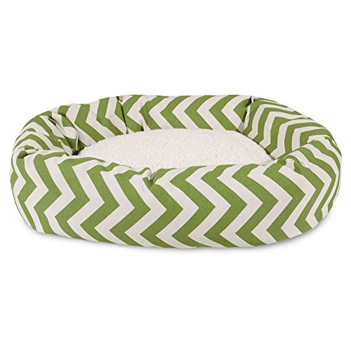 Picture of MajesticPet 788995546245 52 in. Zig Zag Sherpa Donut Pet Bed, Sage