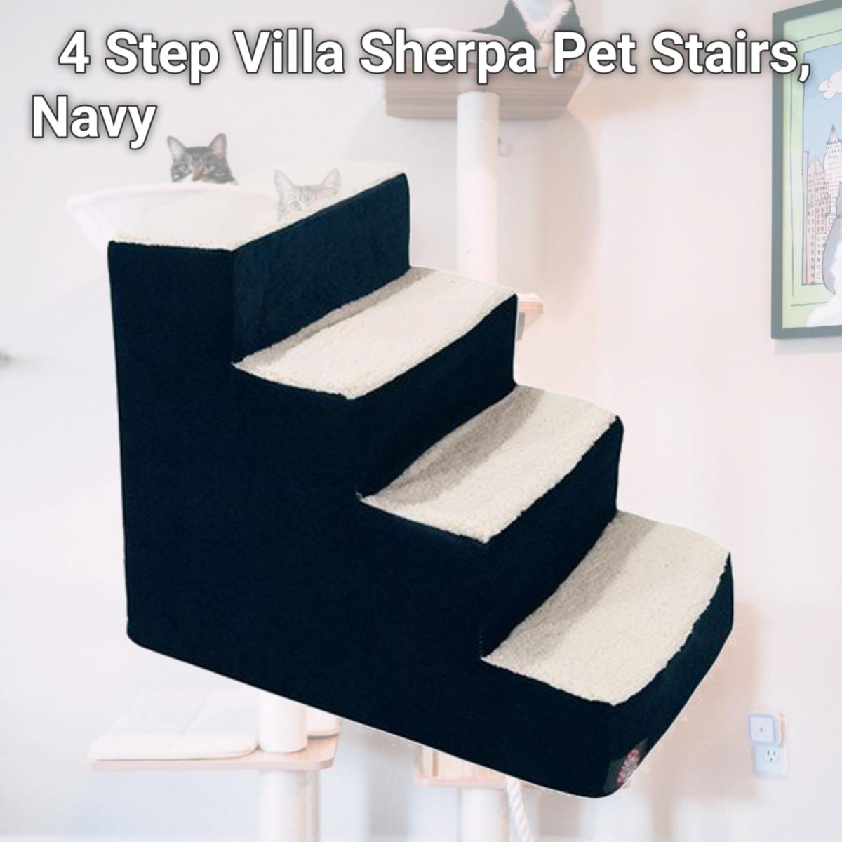 Picture of MajesticPet 788995675198 4 Step Villa Sherpa Pet Stairs, Navy