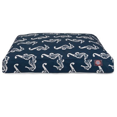 Picture of MajesticPet 788995504917 42 x 50 in. Sea Horse Rectangle Pet Bed, Navy Blue