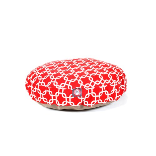 MajesticPet  30 in. Links Round Pet Bed, Red - Small