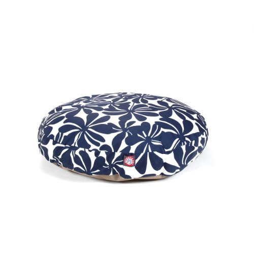 36 in. Plantation Round Pet Bed - Navy Blue - Medium
