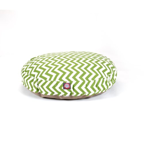 MajesticPet  36 in. Zig Zag Round Pet Bed - Sage - Medium