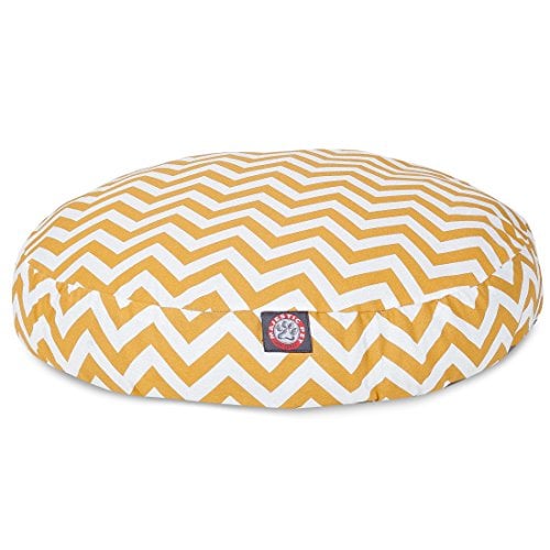 Picture of MajesticPet 788995510253 42 in. Zig Zag Round Pet Bed, Yellow - Large
