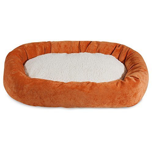 Picture of MajesticPet 788995540526 25 in. Villa Sherpa Donut Pet Bed&#44; Orange