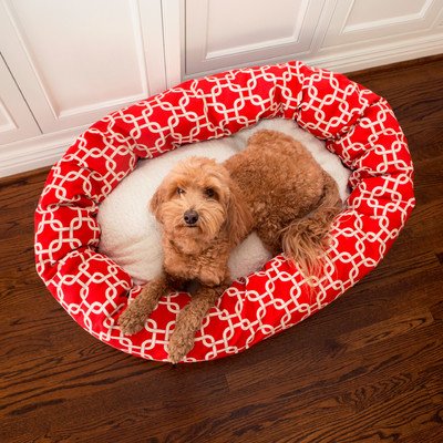Picture of MajesticPet 788995546306 52 in. Links Sherpa Donut Pet Bed, Red