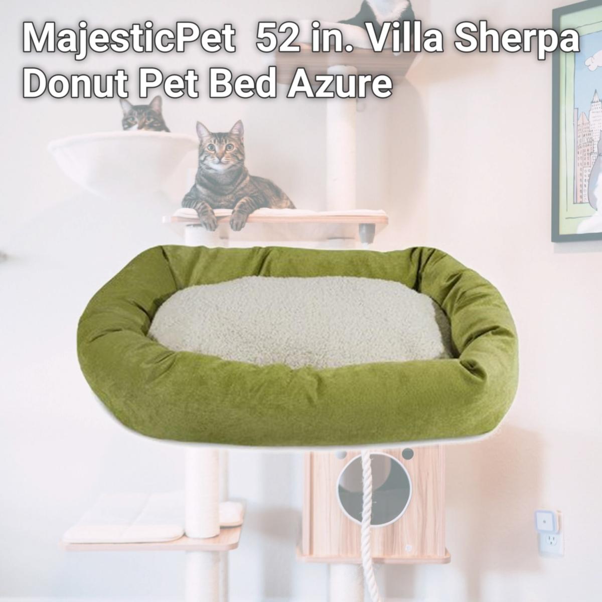 Picture of MajesticPet 788995546559 52 in. Villa Sherpa Donut Pet Bed, Azure