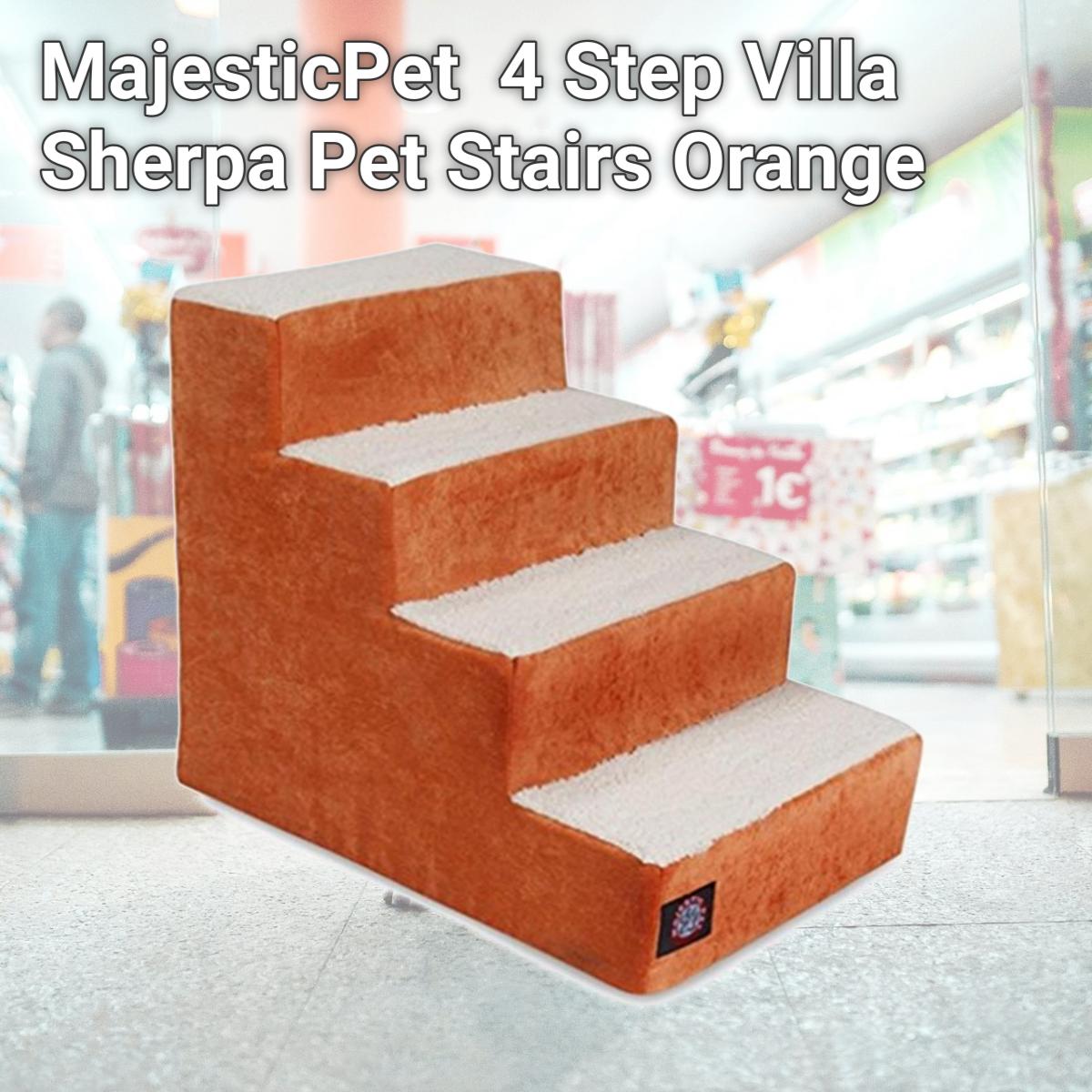 Picture of MajesticPet 788995675174 4 Step Villa Sherpa Pet Stairs, Orange