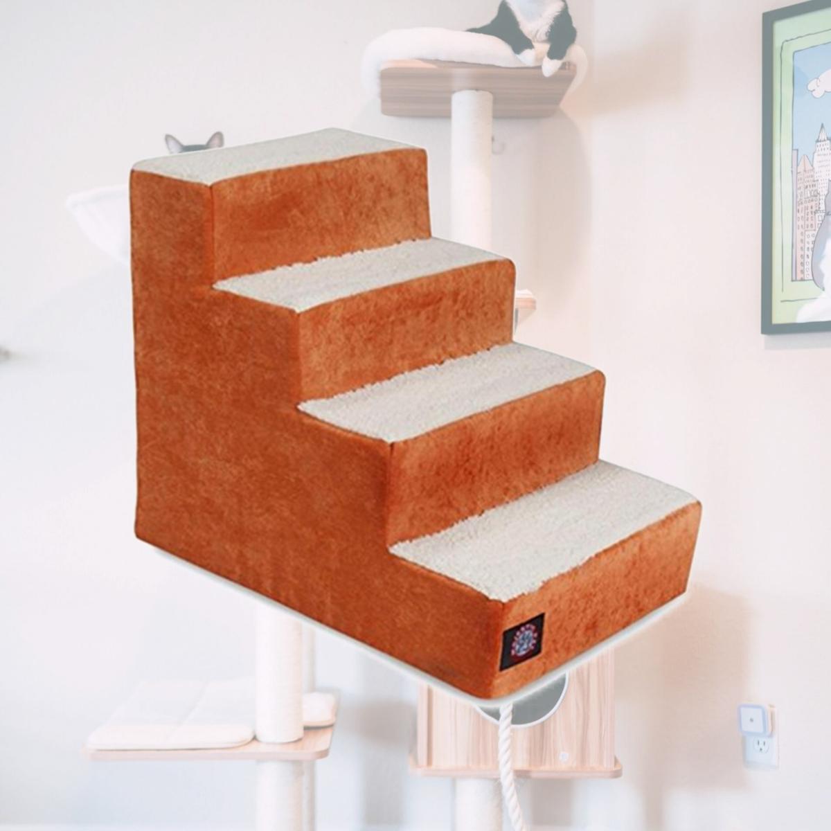 Picture of MajesticPet 788995675174 4 Step Villa Sherpa Pet Stairs, Orange