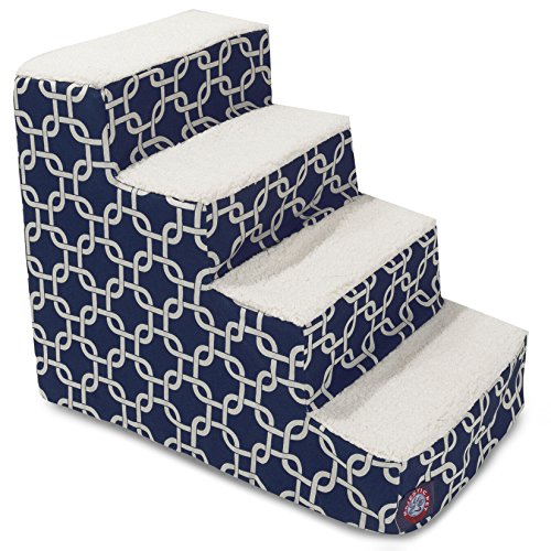Picture of MajesticPet 788995675297 4 Step Links Sherpa Pet Stairs, Navy Blue