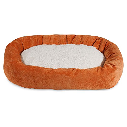 Picture of MajesticPet 788995544524 40 in. Villa Sherpa Donut Pet Bed, Orange