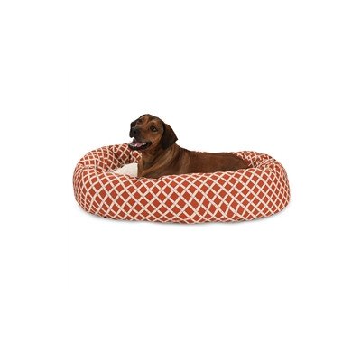 Picture of MajesticPet 788995546016 52 in. Bamboo Sherpa Donut Pet Bed, Burnt Orange