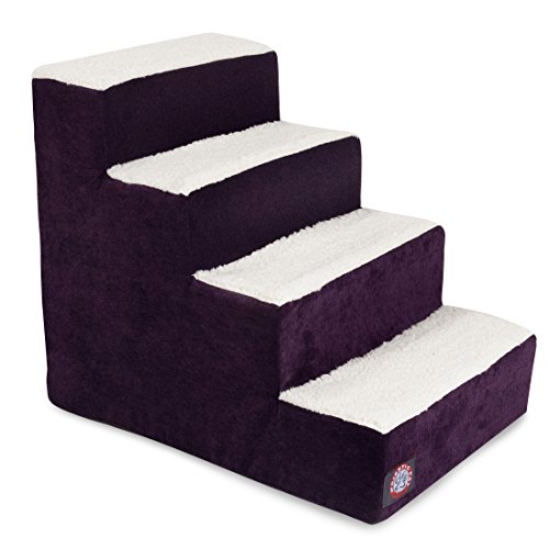 Picture of MajesticPet 788995675150 4 Step Villa Sherpa Pet Stairs, Aubergine