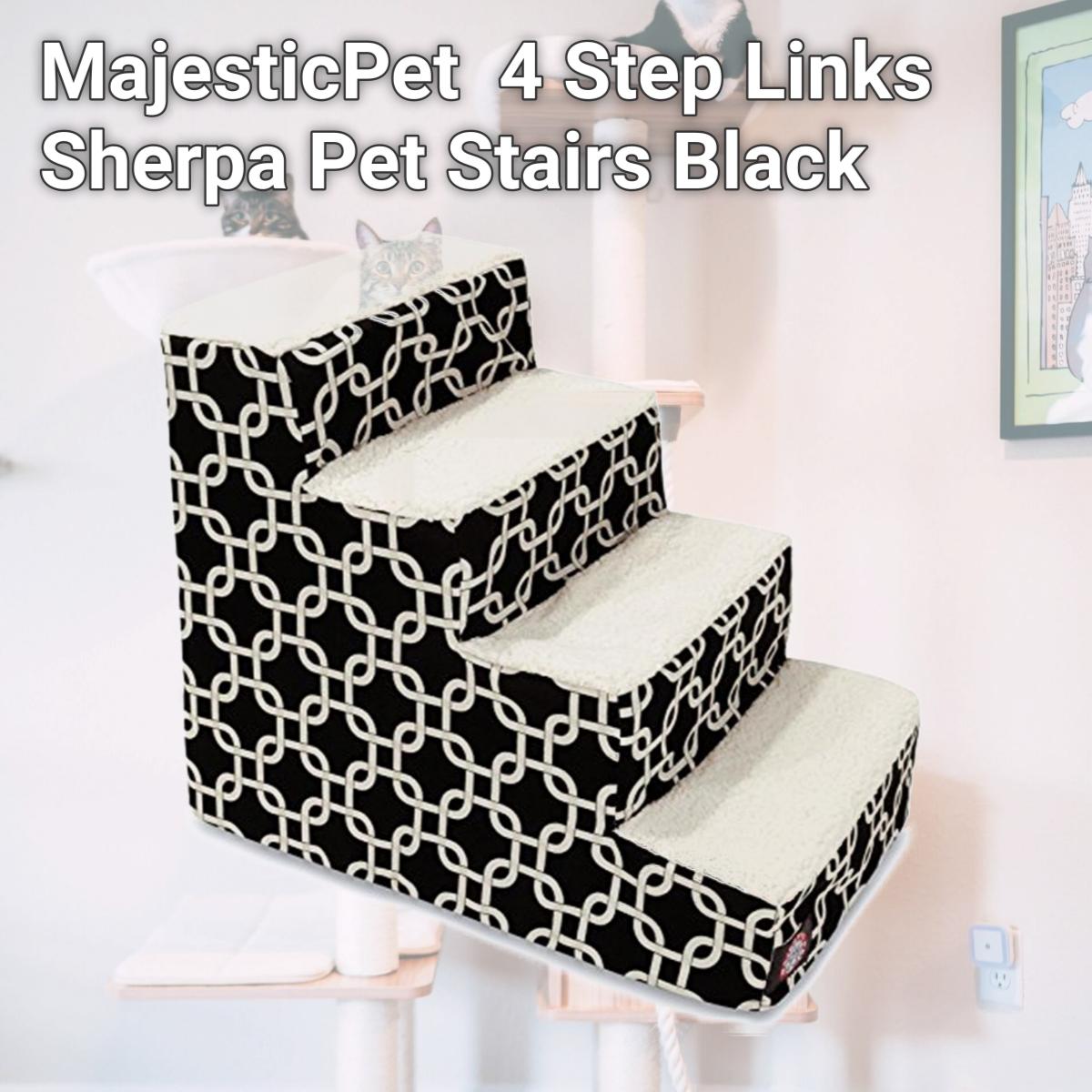 Picture of MajesticPet 788995675273 4 Step Links Sherpa Pet Stairs, Black
