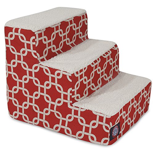 Picture of MajesticPet 788995675303 3 Step Links Sherpa Pet Stairs, Red