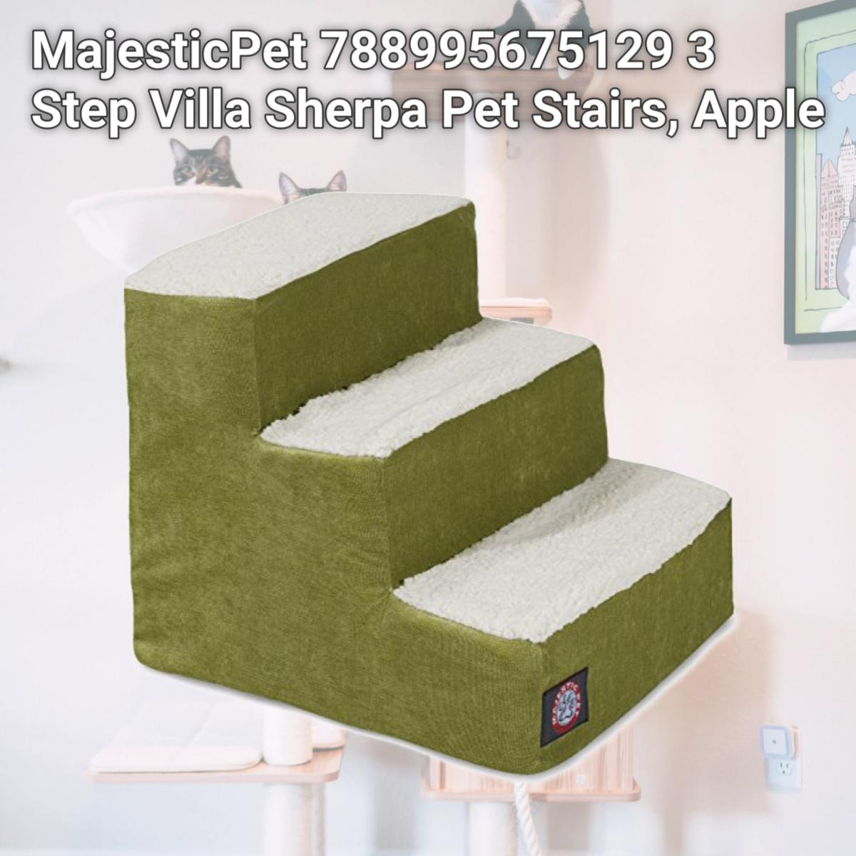 Picture of MajesticPet 788995675129 3 Step Villa Sherpa Pet Stairs, Apple