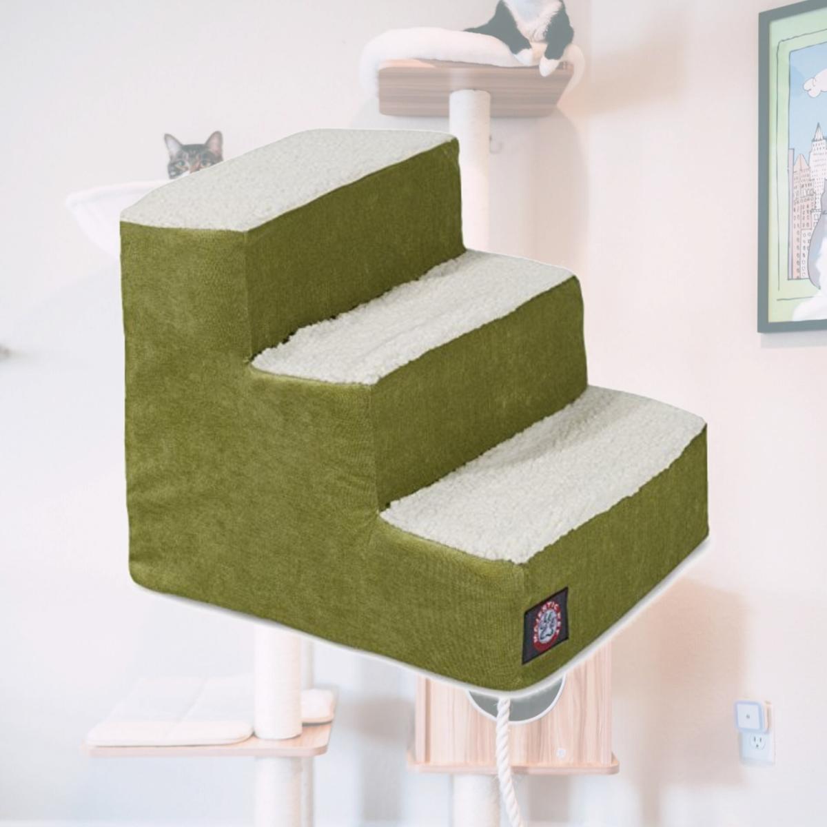 Picture of MajesticPet 788995675129 3 Step Villa Sherpa Pet Stairs, Apple
