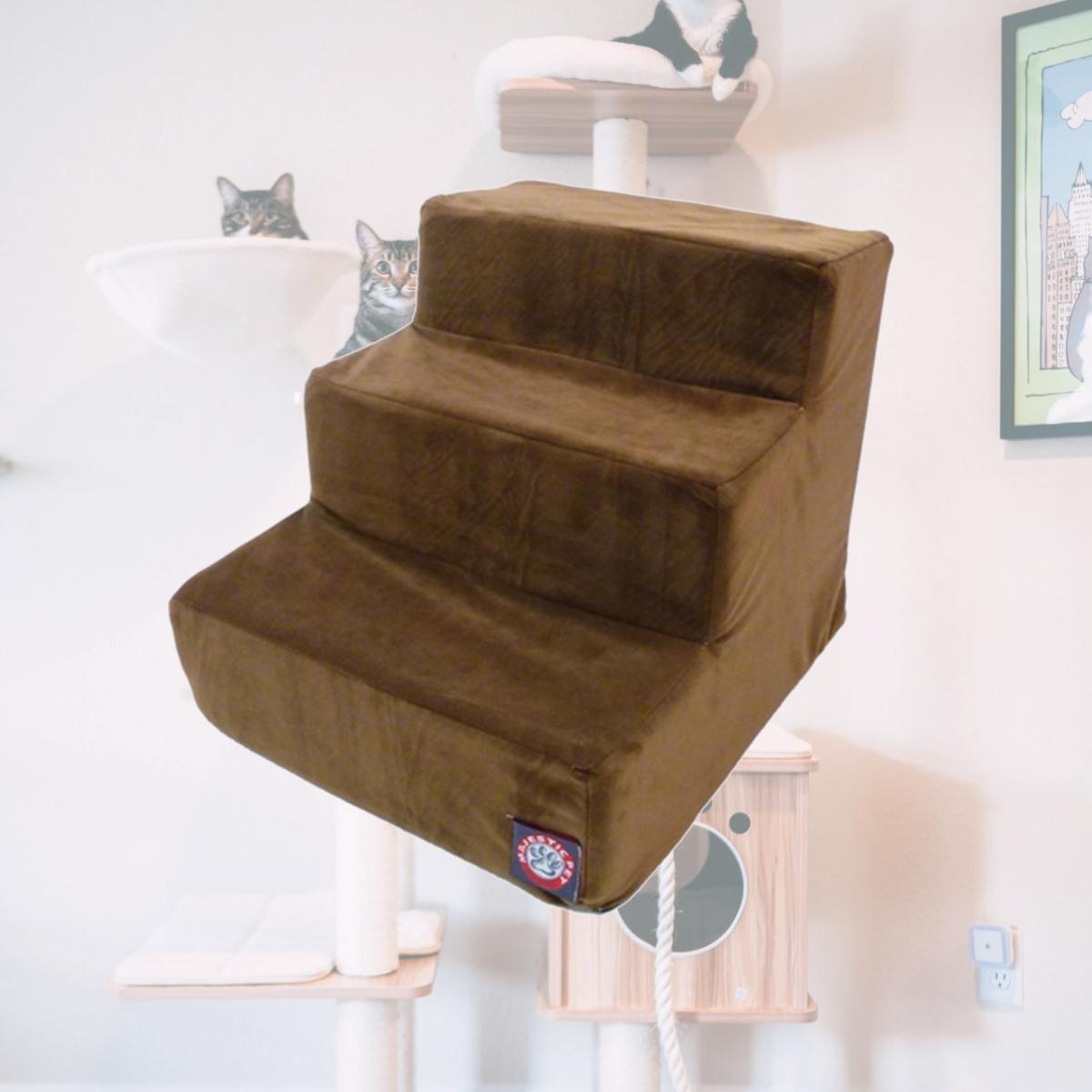 Picture of Majestic Pet Products 788995675082 3 Step Chocolate Suede Pet Stairs