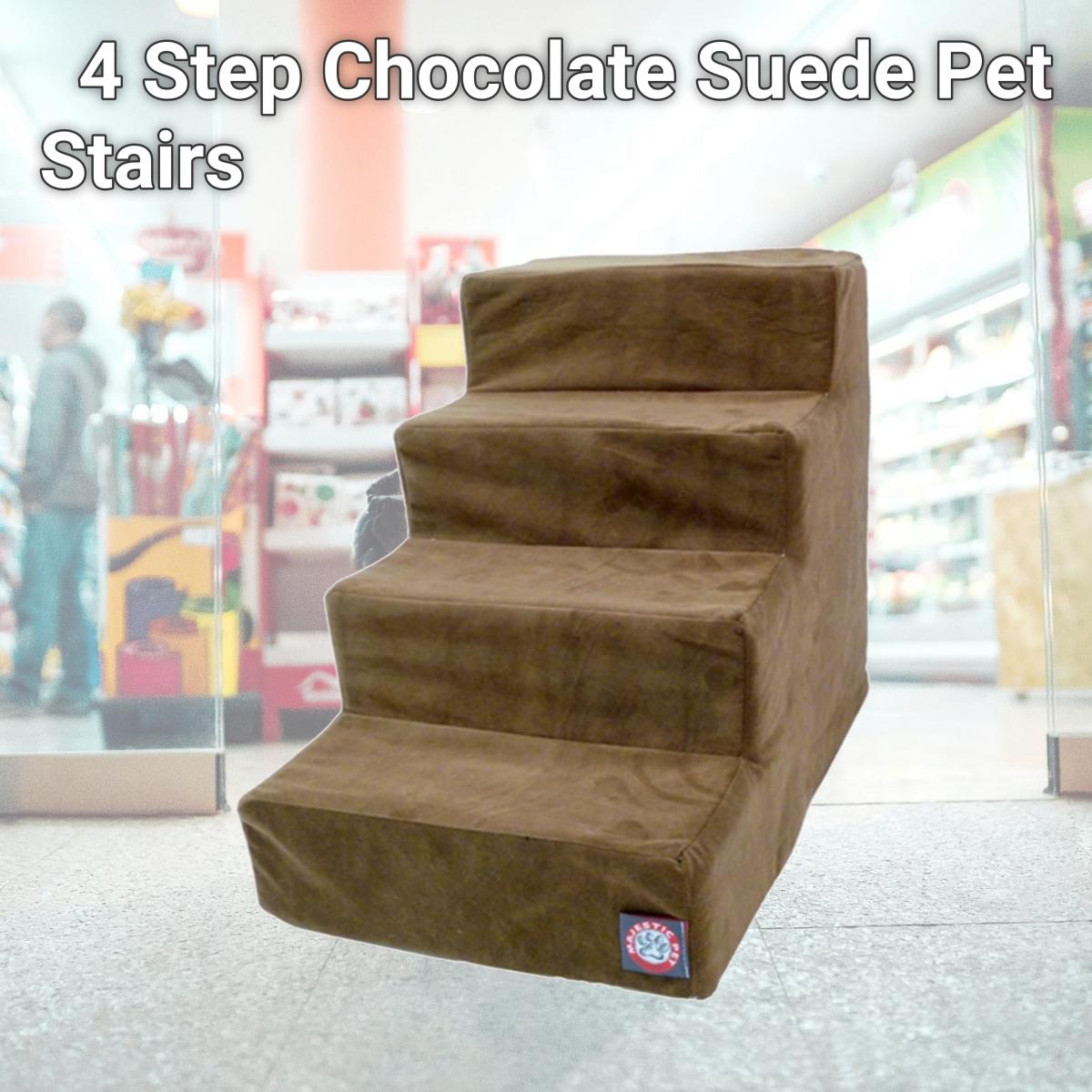 Picture of Majestic Pet Products 788995675105 4 Step Chocolate Suede Pet Stairs