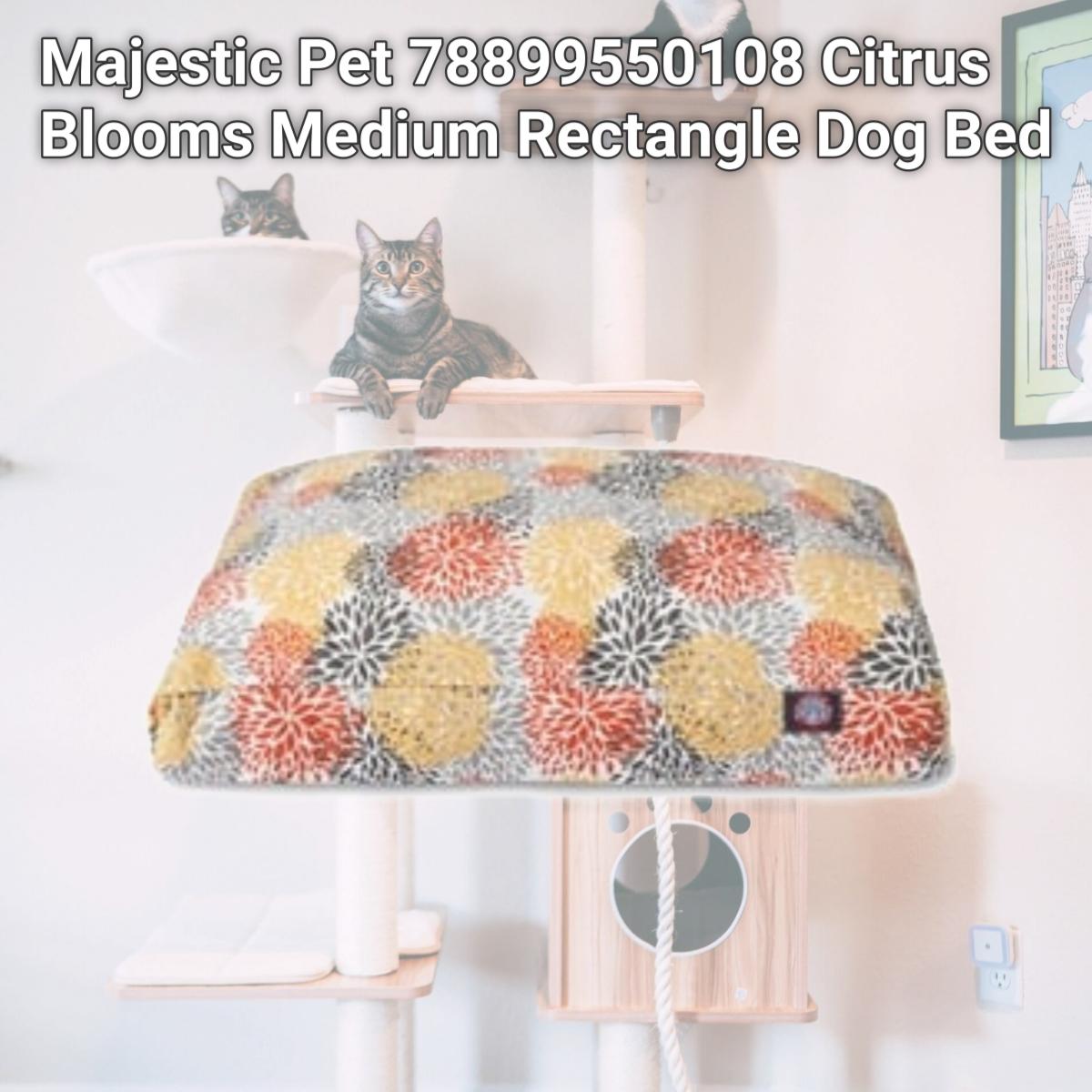 Picture of Majestic Pet 78899550108 Citrus Blooms Medium Rectangle Dog Bed