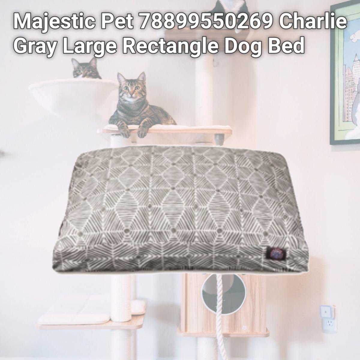 Picture of Majestic Pet 78899550269 Charlie Gray Large Rectangle Dog Bed