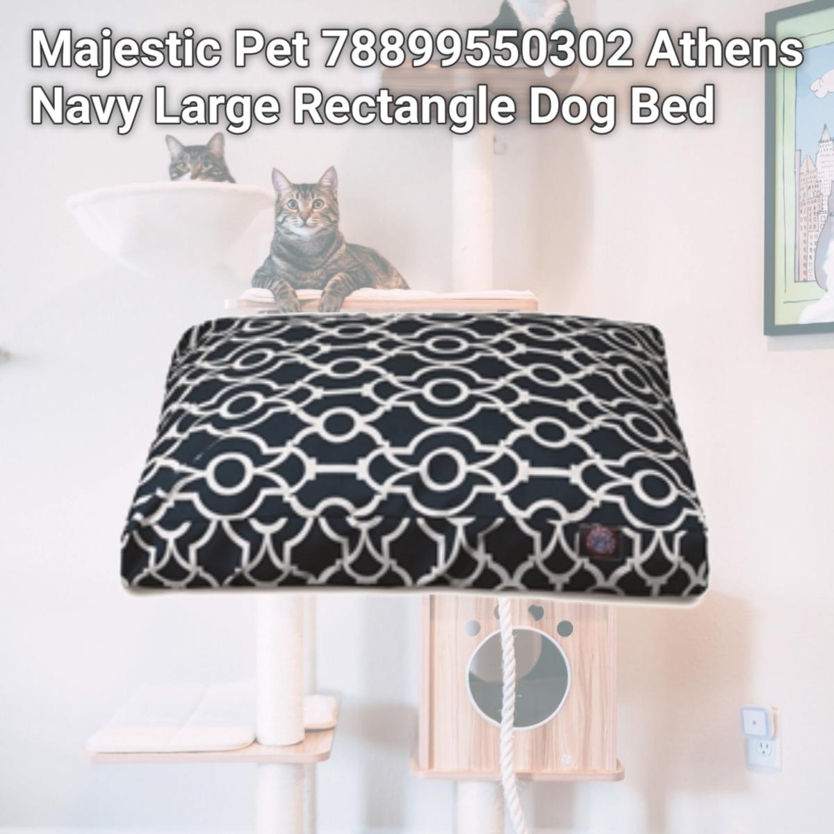 Picture of Majestic Pet 78899550302 Athens Navy Large Rectangle Dog Bed