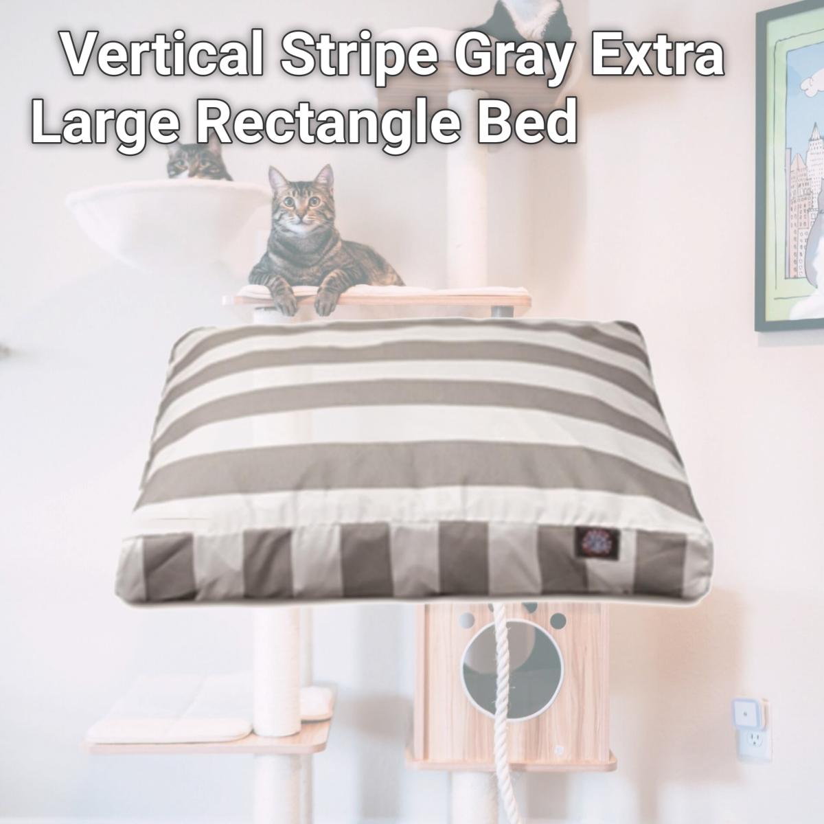 Picture of Majestic Pet 78899550505 Vertical Stripe Gray Extra Large Rectangle Bed