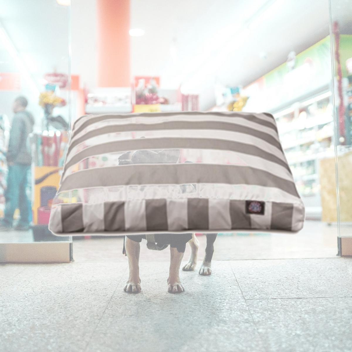 Picture of Majestic Pet 78899550505 Vertical Stripe Gray Extra Large Rectangle Bed