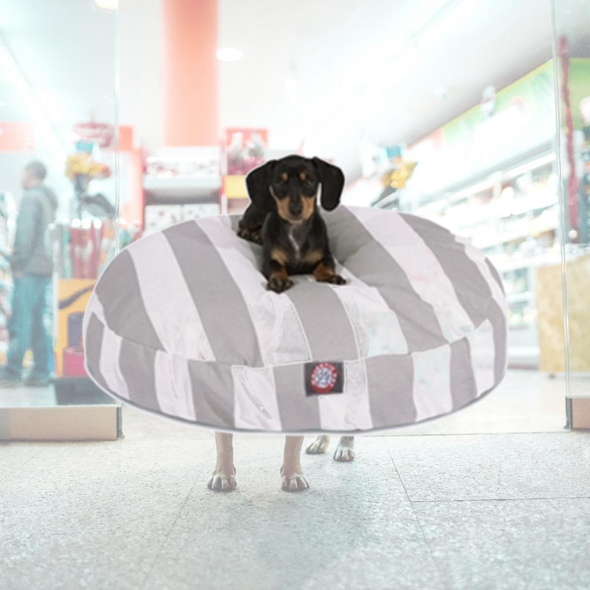 Picture of Majestic Pet 78899550705 Vertical Stripe Gray Small Round Dog Bed