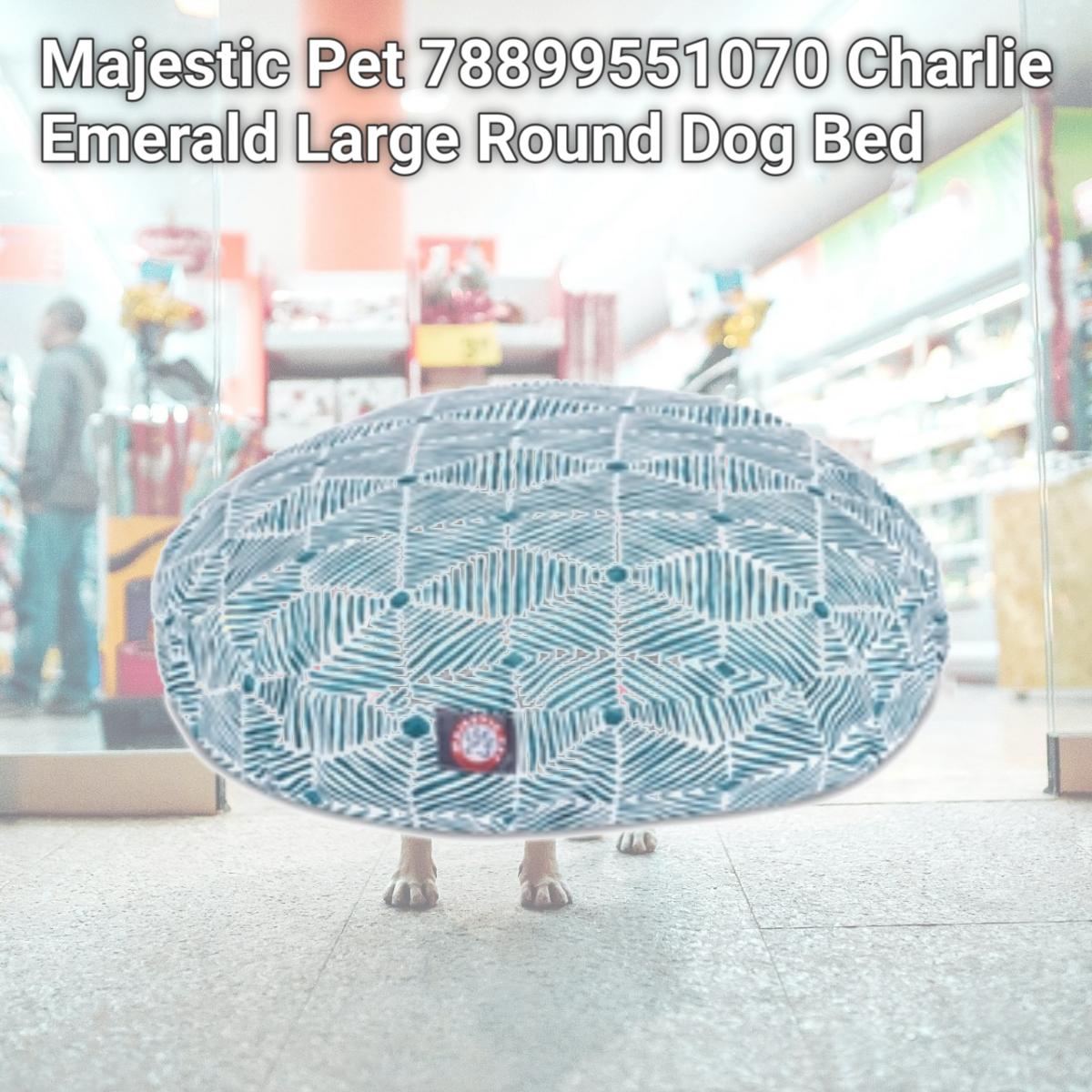 Picture of Majestic Pet 78899551070 Charlie Emerald Large Round Dog Bed