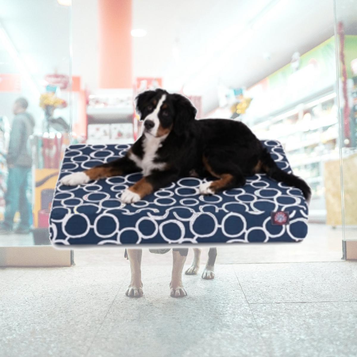 Picture of Majestic Pet 78899551475 Navy Blue Fusion Medium Orthopedic Memory Foam Rectangle Dog Bed