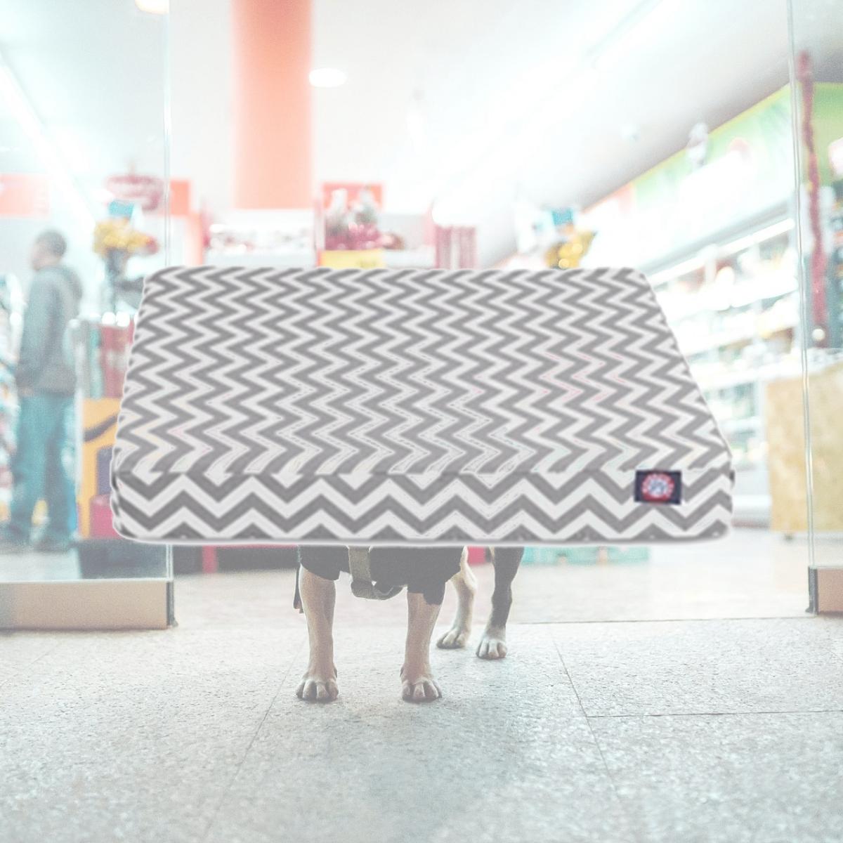 Picture of Majestic Pet 78899551628 Gray Chevron Large Orthopedic Memory Foam Rectangle Dog Bed