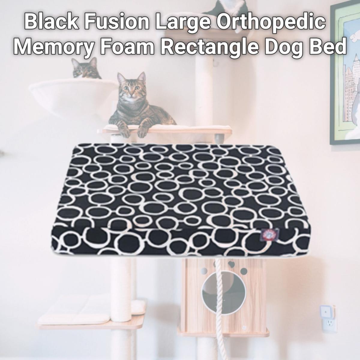 Picture of Majestic Pet 78899551673 Black Fusion Large Orthopedic Memory Foam Rectangle Dog Bed
