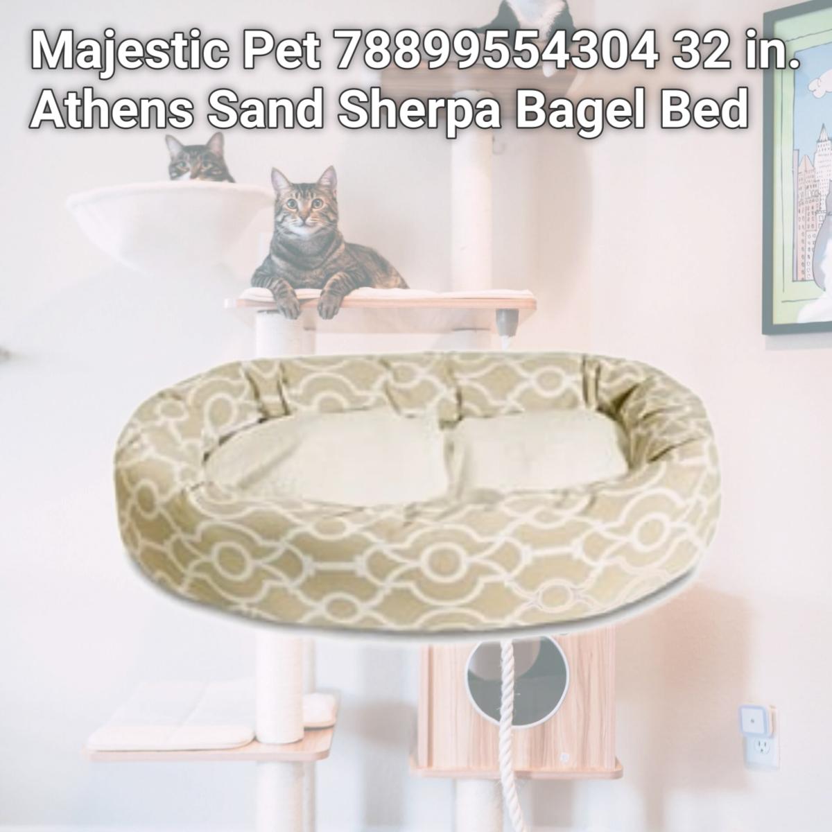 Picture of Majestic Pet 78899554304 32 in. Athens Sand Sherpa Bagel Bed