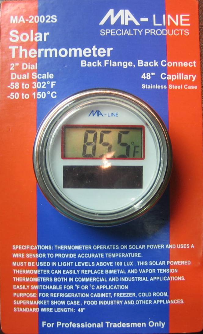 Picture of MA-Line MA-2002S Remote Reading Solar Thermometer
