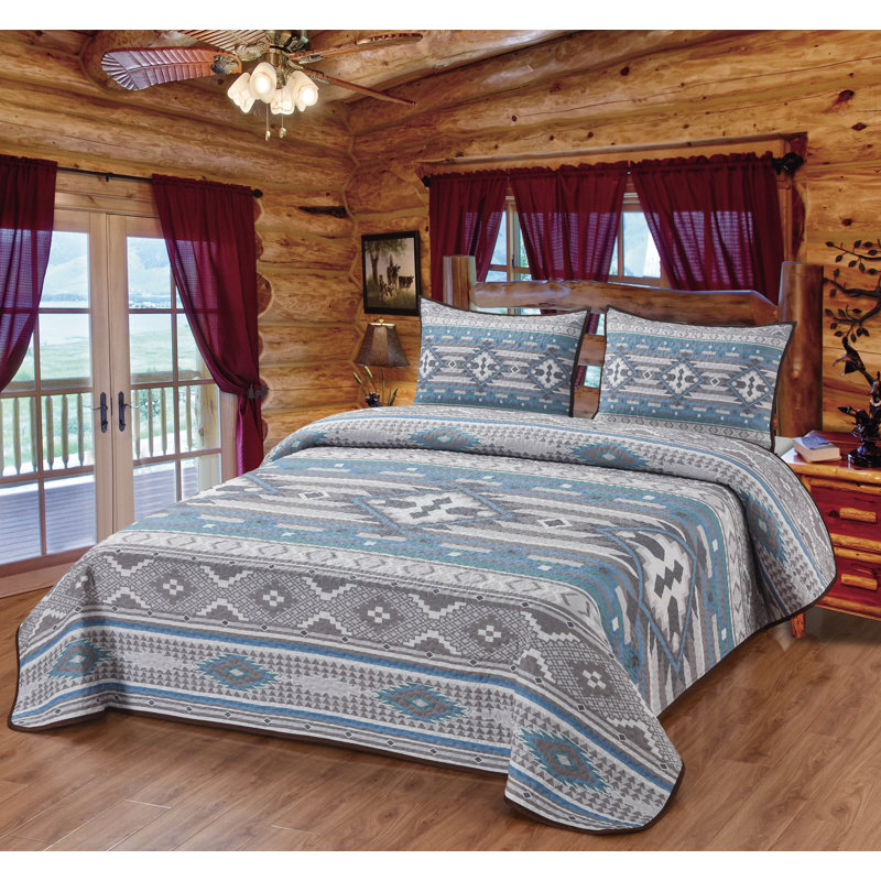 Southwestern Desert Dream Style Quilted Bedding Set, Multi Color - Queen Size Quilt & 2 Standard Shams -  Convenience Concepts, HI3575426