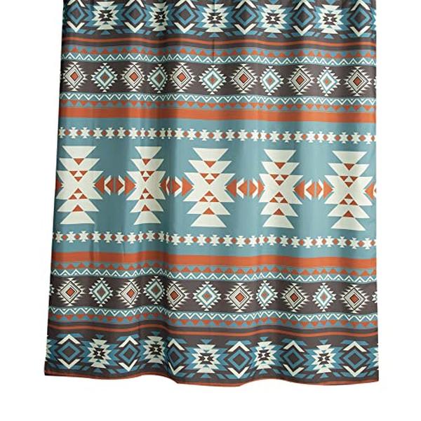 Picture of De Leon Collections 62078 72 x 71.5 in. Tribal Rustic Country Themed Decorative Shower Curtain&#44; Multi Color