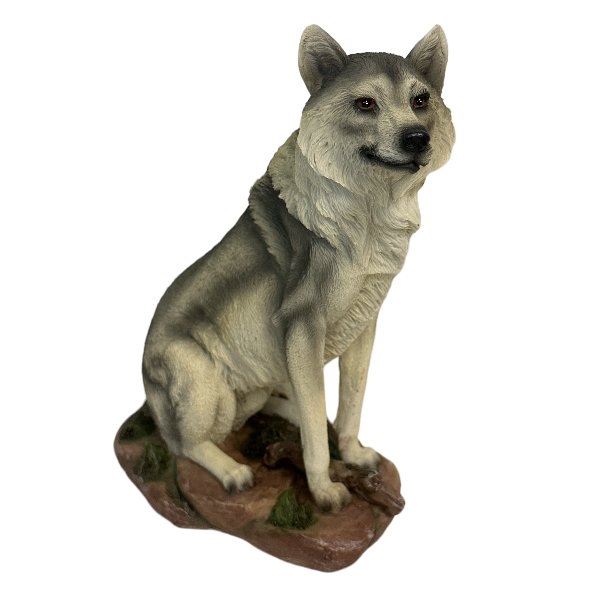 10929 Sitting Wolf Figurine Decor