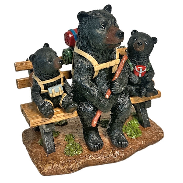 10966 3 Bears On Bench Figurine Decor