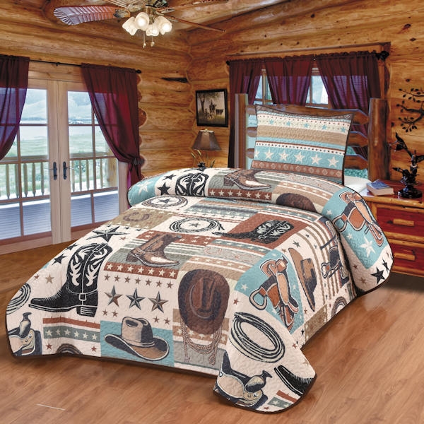 63890 Quilt Twin Blanket Western Charm
