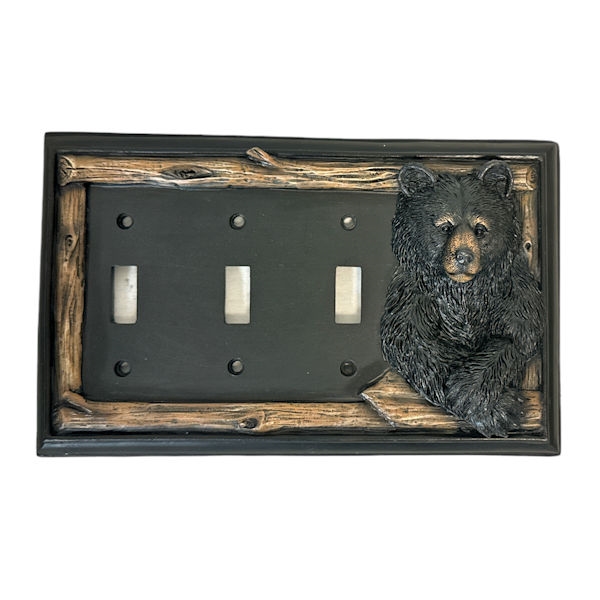 14028 Bear In The Window Triple Switch Cover