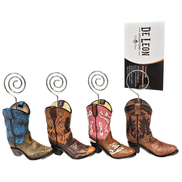 De Leon Collections 14056 Cowboy Boot Card Hold 4 Pcs Set