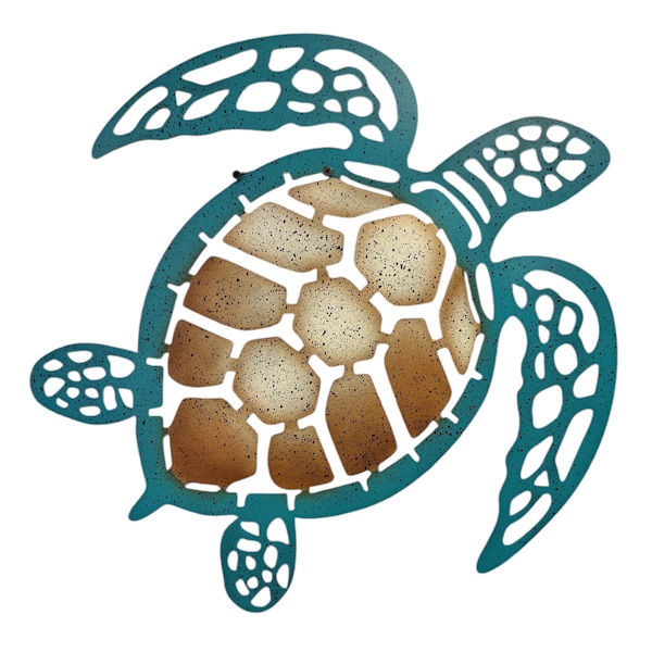 14089 Metal Sea Turtle Wall Decor Blue/Brown